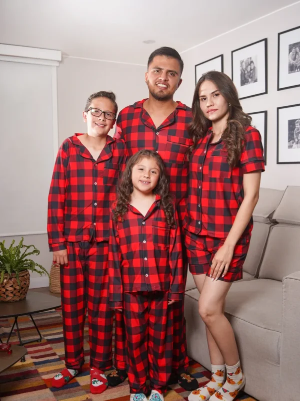 Pijama Cuadros rojo - negro