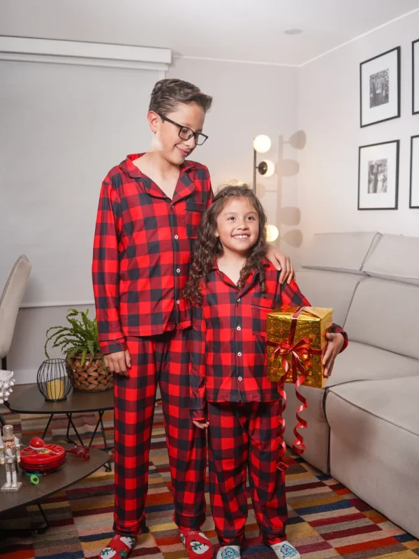 Pijama Cuadros rojo - negro