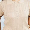Blusa tejida almendra 1 Polo Roma