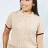 Blusa tejida almendra Polo Roma