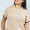 Blusa tejida almendra 2 Polo Roma